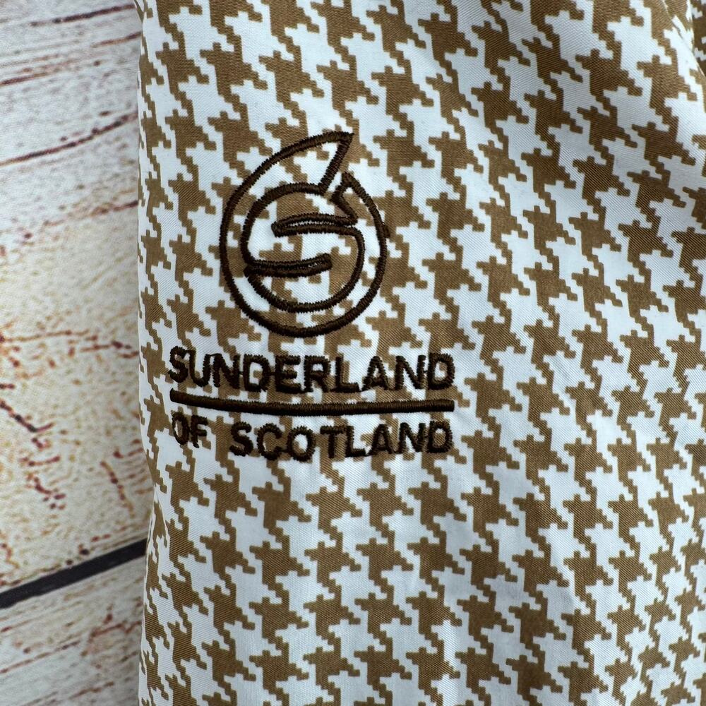 Vintage Sunderland of Scotland Houndstooth Weathebeater Pullover Womens M Brown - Picture 6 of 9